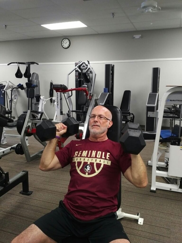 Strength training over 60 - seated dumbbell press